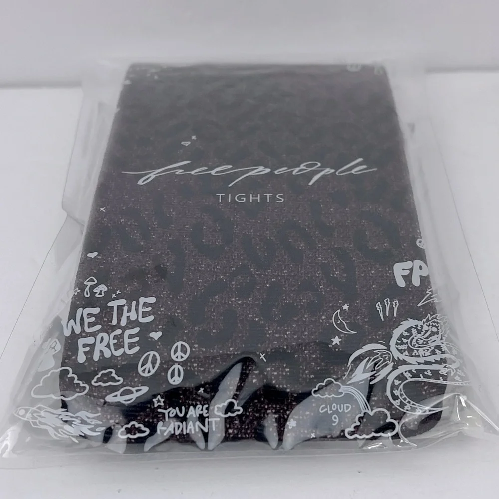 FREE PEOPLE TIGHTS, BROW & BLACK COLOR, ONE SIZE FITS ALL,94%POLYAMID 6%ELASTANE - Picture 9 of 16
